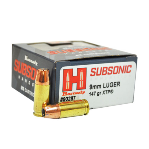 Hornady Ammo, 9mm 147 Grain XTP, Subsonic, 25 Rounds