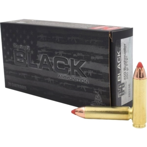 Hornady Ammo, 450 Bushmaster 250 Grain FTX, BLACK, 20 Rounds