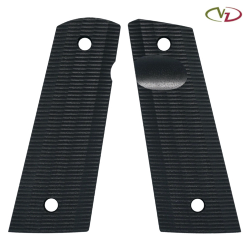 VZ Grips 1911 Gator Back, Black, Full Size, SlimLine, Magwell Profile, Thumb Notch, Ambi Safety