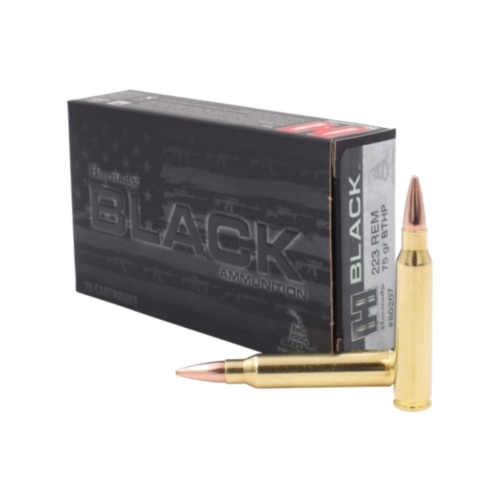 Hornady Ammo, 223 Rem 75 Grain BTHP, BLACK, 20 Rounds