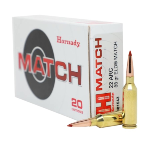Hornady Ammo, 22 ARC 88 Grain ELD, Match, 20 Rounds — RDSC