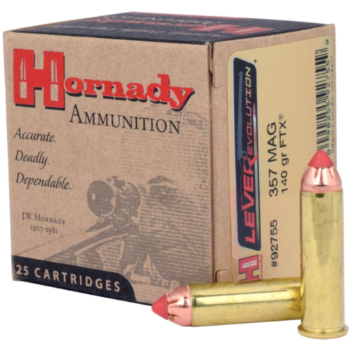 Hornady Ammo, 357 Mag 140 Grain FTX, LEVERevolution, 25 Rounds