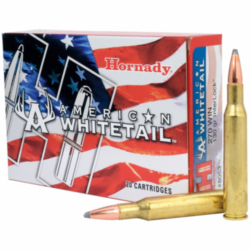 Hornady Ammo, 270 Win 130 Grain InterLock, American Whitetail, 20 Rounds