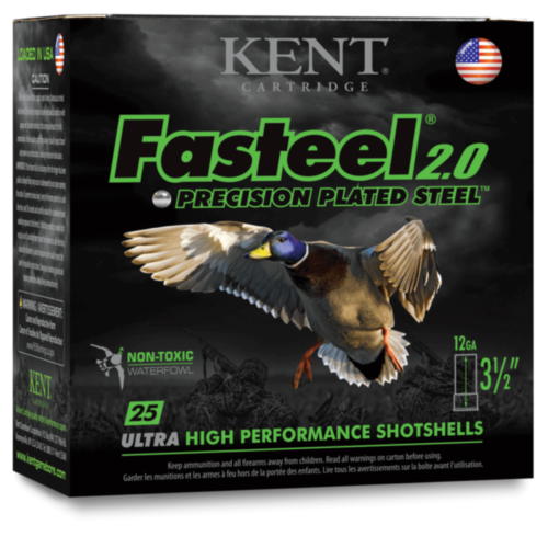 Kent Cartridge, Fasteel 2.0 12GA 3", 4 Shot, 1-1/4oz, 1500FPS, Steel, 25 Rounds — RDSC
