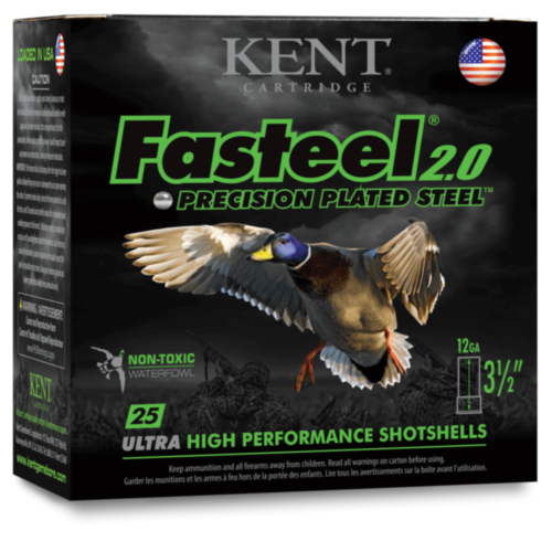 Kent Cartridge, Fasteel 2.0 20GA 3", 2 Shot, 7/8oz, 1550FPS, Steel, 25 Rounds — RDSC