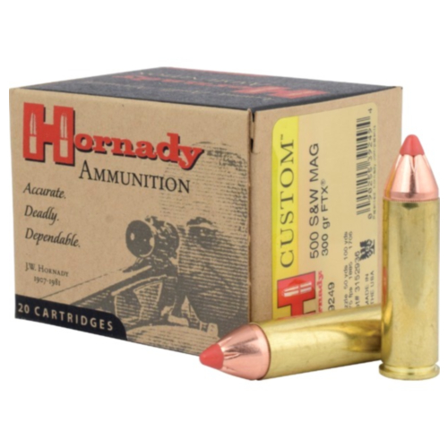 Hornady Ammo, 500 S&W 300 Grain FTX, Custom, 20 Rounds