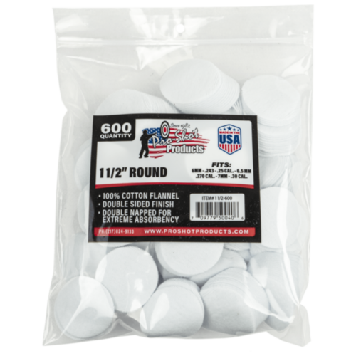 ProShot Patches 6mm-30Cal 11/2" 600 Count
