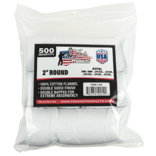 ProShot Patches .270 - .38 Cal 2" 500 Count