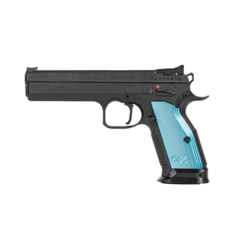 CZ Arms, CZ TS 2, 5.28" Barrel, Blue Aluminum Grips, 9mm