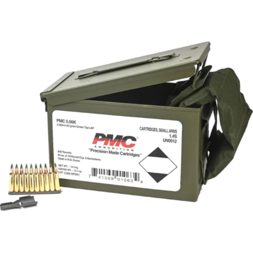 PMC Ammo, 5.56mm NATO, 62 Grain Green Tip, 840 Round Metal Can