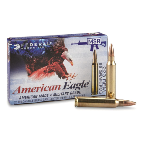 Federal Ammo, 223 Rem 55 Grain, FMJ BT, 20 Rounds