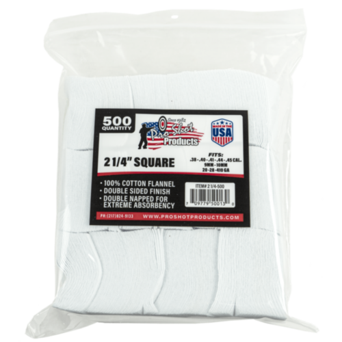 ProShot Patches .38 - .45 Cal/20GA - 410GA 2-1/4" 500 Count