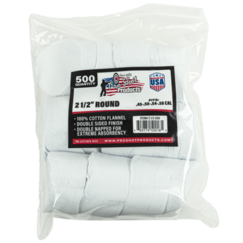ProShot Patches .45 - .58 Cal 2-1/2" 500 Count