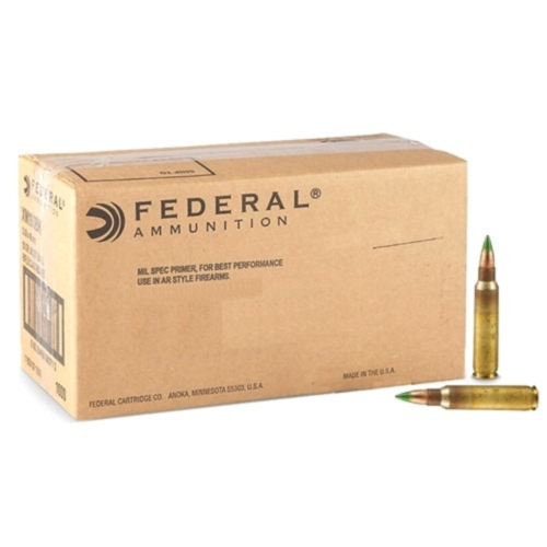 Federal Ammo, 5.56mm NATO 62 Grain Green Tip, Loose Packed, 1000 Rounds