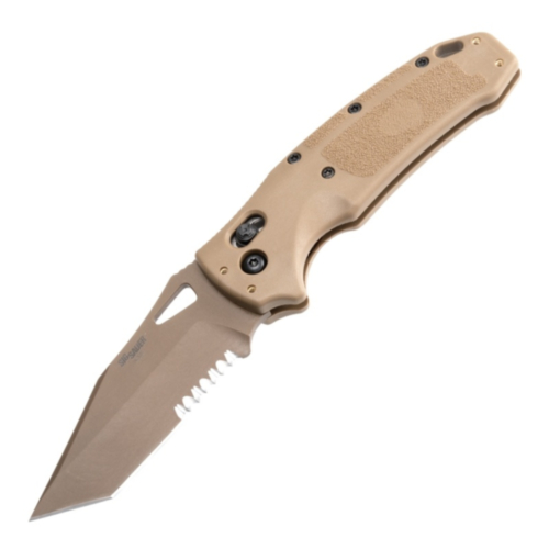 Hogue Knives, Sig K320 M17 3.5" Tanto Blade, Serrated, Coyote Tan