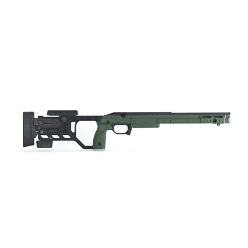 KRG Kinetic Research Group, Whiskey-3 Chassis, Folding Stock, Remington 700 Long Action, Sako Green