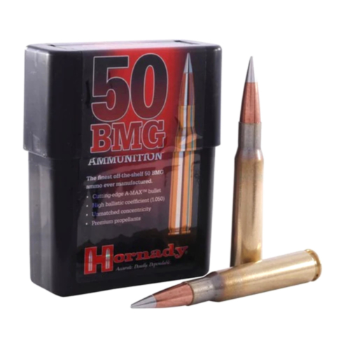 Hornady Ammo, 50 BMG 750 Grain A-MAX, Match, 10 Rounds