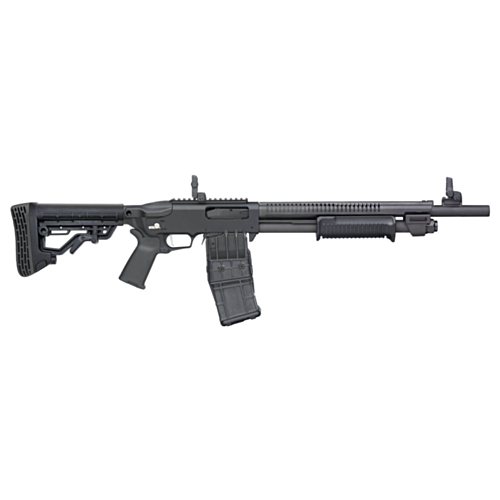 Mossberg 590RM 18.5" Barrel, Rotary Safety, Mil-Spec Stock, MBUS Sights, 10RD Magazine, 12GA