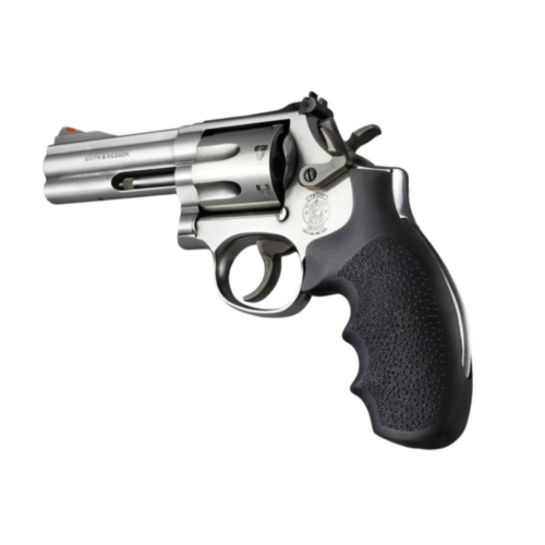 Hogue Grips, S&W K or L Frame, Round Frame Conversion, Rubber Monogrip, Finger Grooves, Black