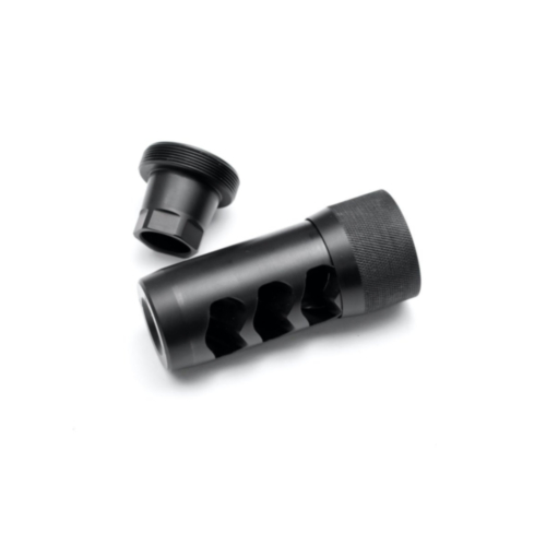 Area 419, Hellfire Self-Timing Muzzle Brake, 30 Cal, 5/8x24 TPI, Black Nitride