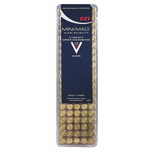 CCI Rimfire Ammo, 22LR 40 Grain Mini-Mag, 100 Rounds