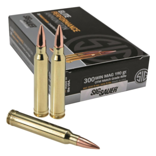 Sig Sauer Ammo, 300 Win Mag Elite Match 190 Grain OTM, 20 Rounds