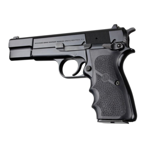 Hogue Grips, Browning Hi-Power, Rubber Finger Groove, Black