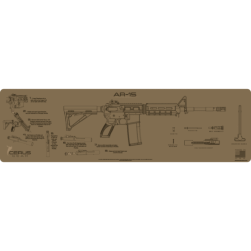 Cerus Gear, AR15 Magnum XXL Instructional Gun Cleaning Mat, Coyote