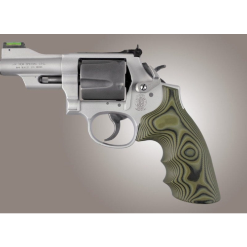 Hogue Grips, S&W K or L Frame, Round Frame Conversion, G10 Smooth, Green