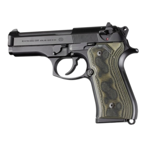 Hogue Grips, Beretta 92 Checkered G10 - G-Mascus Green