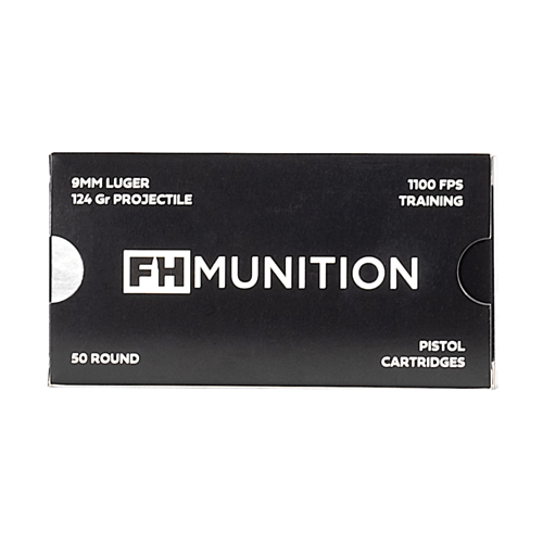 FH Munition Match Ammo, 9mm 124 Grain FMJ, 50 Rounds