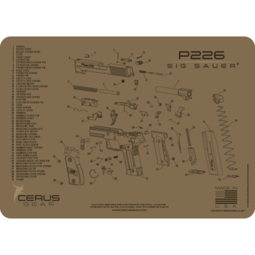 Cerus Gear, Sig 226 Schematic Gun Cleaning Mat, Coyote