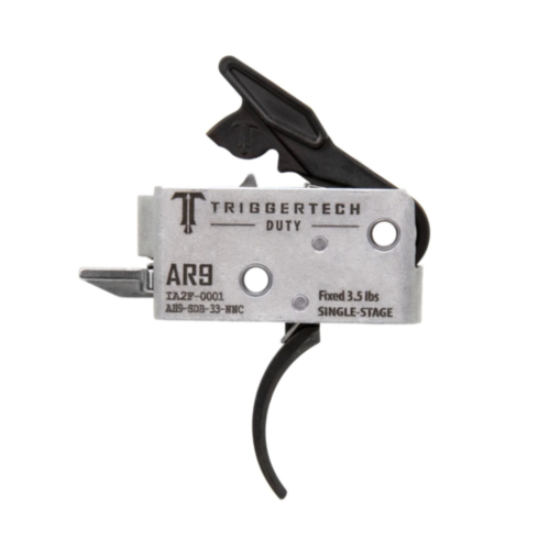 TriggerTech, AR9 Duty Single Stage Trigger, Curved Lever, PVD Black 