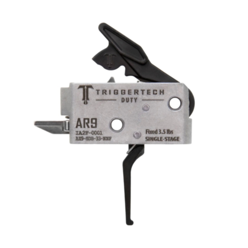 TriggerTech, AR9 Duty Single Stage Trigger, Flat Lever, PVD Black 