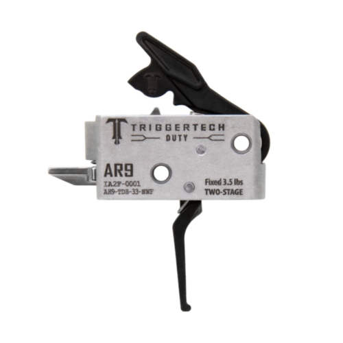 TriggerTech, AR9 Duty Two Stage Trigger, Flat Lever, PVD Black 