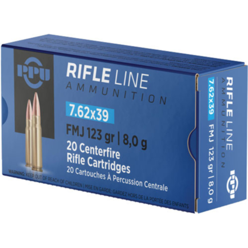 PPU Ammo, 7.62x39mm 123 Grain FMJ, 20 Round Box