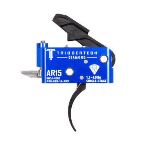 TriggerTech, AR15 Diamond Single Stage Trigger, Pro Curved Lever, PVD Black