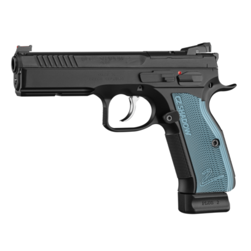 CZ Arms, CZ 75 Shadow 2, Optic Ready, 4.60” Barrel, Blue Aluminum Grips, 9mm