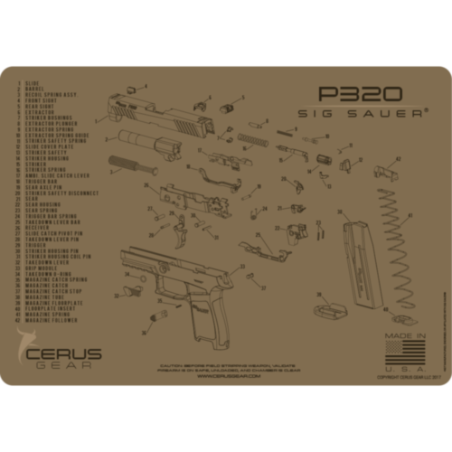 Cerus Gear, Sig 320 Schematic Gun Cleaning Mat, Coyote