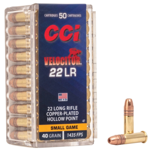 CCI Rimfire Ammo, 22LR 40 Grain Velocitor, 50 Rounds