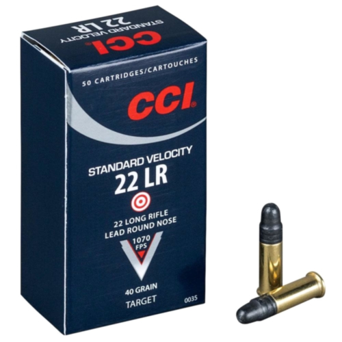 CCI Rimfire Ammo, 22LR 40 Grain Standard Velocity, 50 Rounds