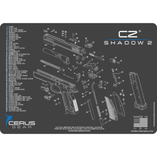 Cerus Gear, CZ Shadow 2 Schematic Gun Cleaning Mat, Black/Blue