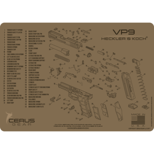 Cerus Gear, H&K SFP9 Schematic Gun Cleaning Mat, Coyote