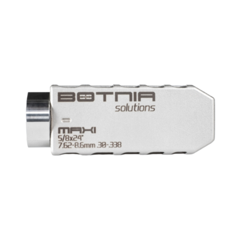 Botnia Solutions, Gen 1 Series Maxi Muzzle Brake, .30-.338, 5/8X24 TPI, Stainless