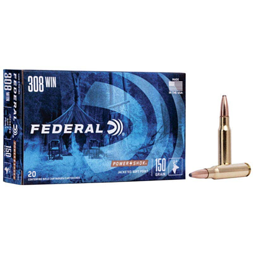 Federal Ammo, 308 Win 180 Grain Power-Shok SP, 20 Rounds