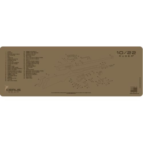 Cerus Gear, Ruger 10/22 Schematic Gun Cleaning Mat, Coyote
