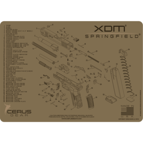Cerus Gear, Springfield XDM Schematic Gun Cleaning Mat, Coyote