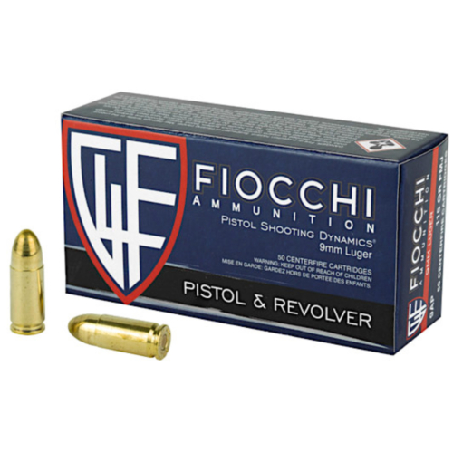 Fiocchi Ammo, 9mm, 124 Grain JHP, 50 Rounds
