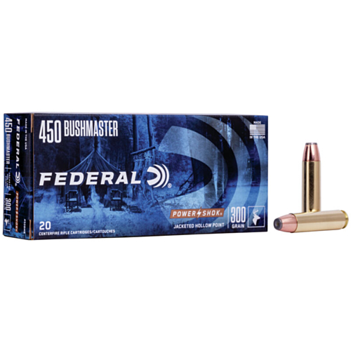 Federal Ammo, 450 Bushmaster, 300 Grain Power-Shok SP, 20 Rounds