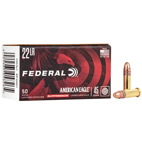 Federal Ammo, 22 LR 45 Grain, Sub Sonic OTM, 50 Rounds
